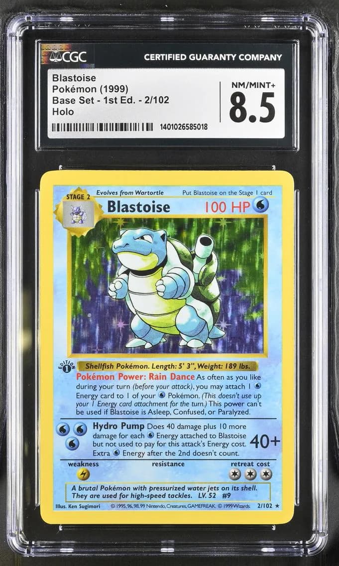 1999 #2 Blastoise CGC 8.5 Base Set - 1st Edition - English