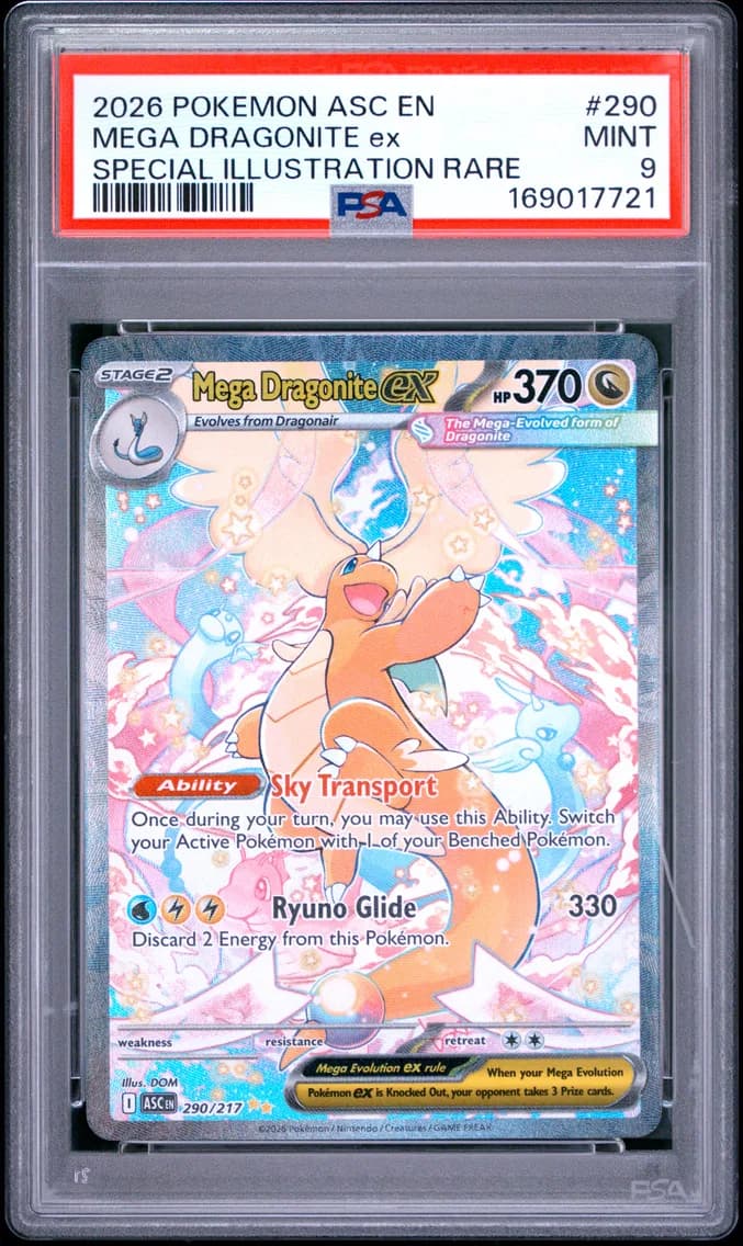 2026 #290 Mega Dragonite EX PSA 9 Asc EN-Ascended Heroes