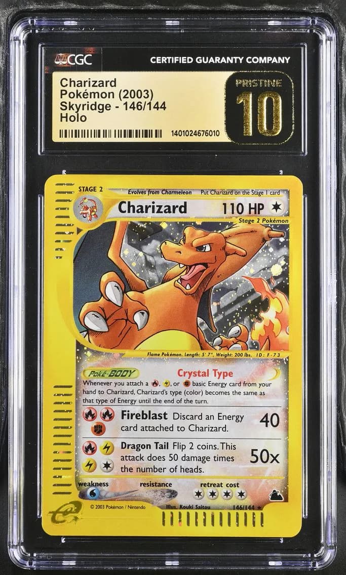 2003 #146 Skyridge - English Charizard Secret Rare Holo CGC 10 Pristine Pokemon