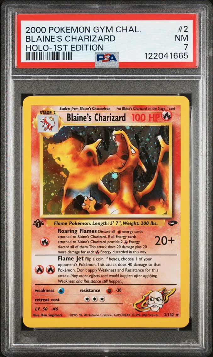 2000 #2 Blaine's Charizard PSA 7 Gym Challenge