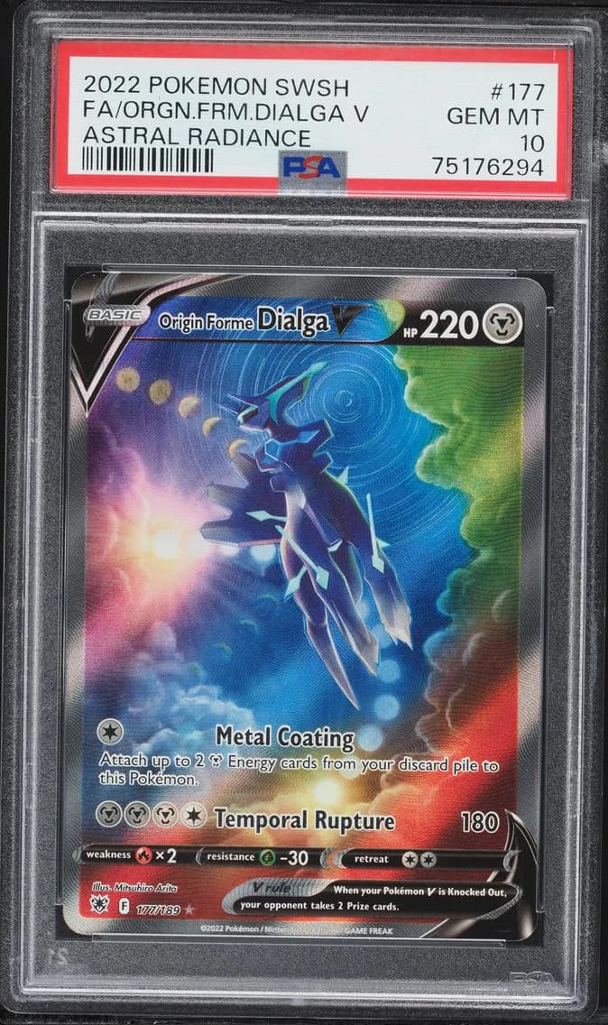 2022 #177 Full Art/Origin Forme Dialga V PSA 10 Sword & Shield Astral Radiance Pokemon