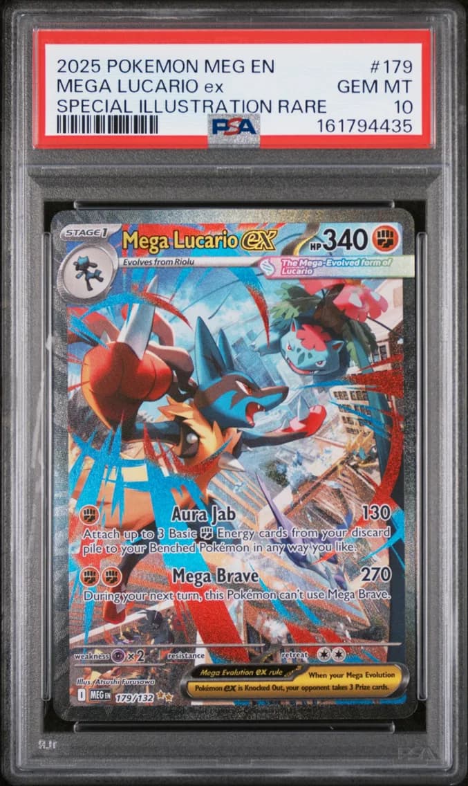 2025 #179 Mega Lucario EX PSA 10 Meg EN-Mega Evolution