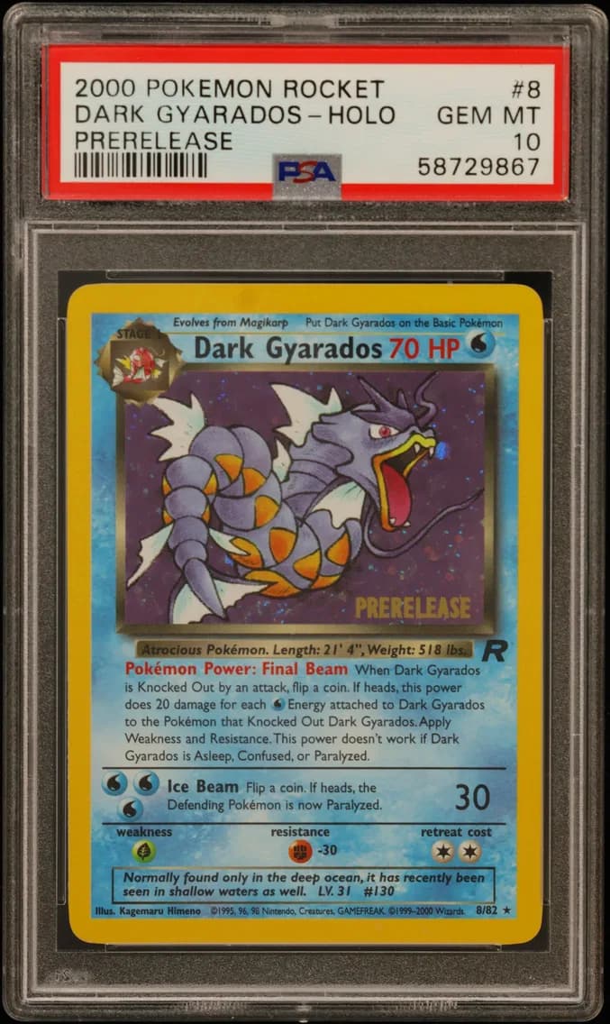 2000 #8 Dark Gyarados-Holo PSA 10 Rocket