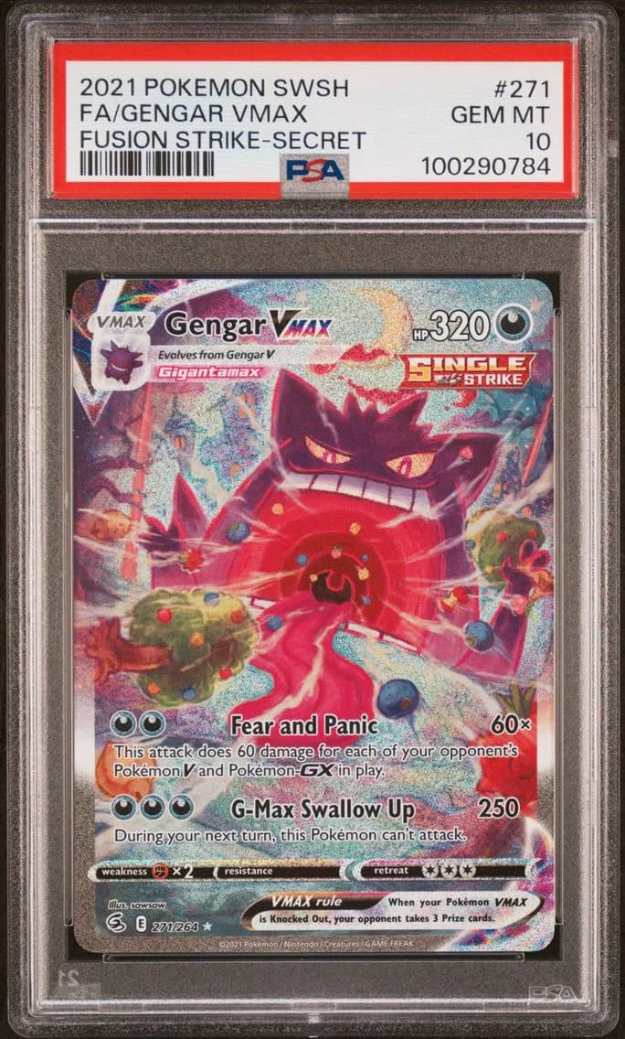 2021 #271 Full Art/Gengar Vmax PSA 10 Sword & Shield Fusion Strike Pokemon