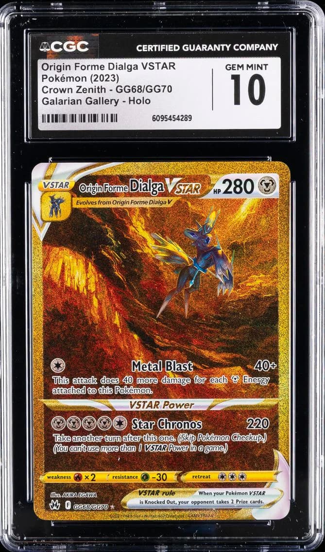 2023 #GG68 Full Art/Origin Forme Dialga Vstar CGC 10 Sword and Shield Crown Zenith Pokemon