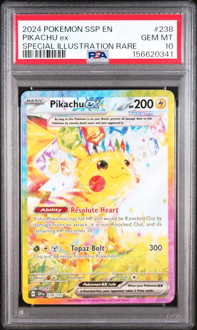2024 #238 Pikachu EX PSA 10 Ssp EN-Surging Sparks