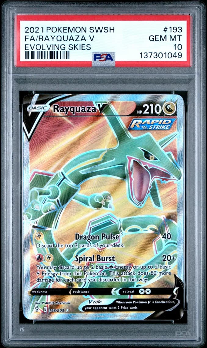 2021 #193 Full Art/Rayquaza V PSA 10 Sword & Shield Evolving Skies