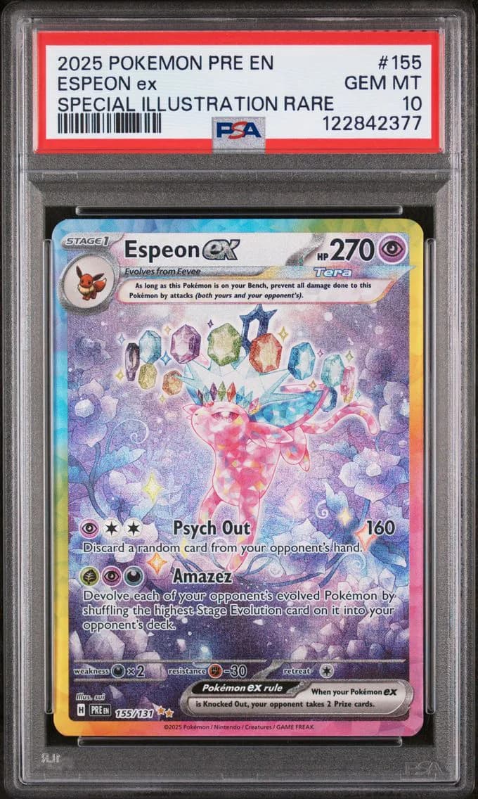 2025 #155 Espeon EX PSA 10 Pre EN-Prismatic Evolutions Pokemon