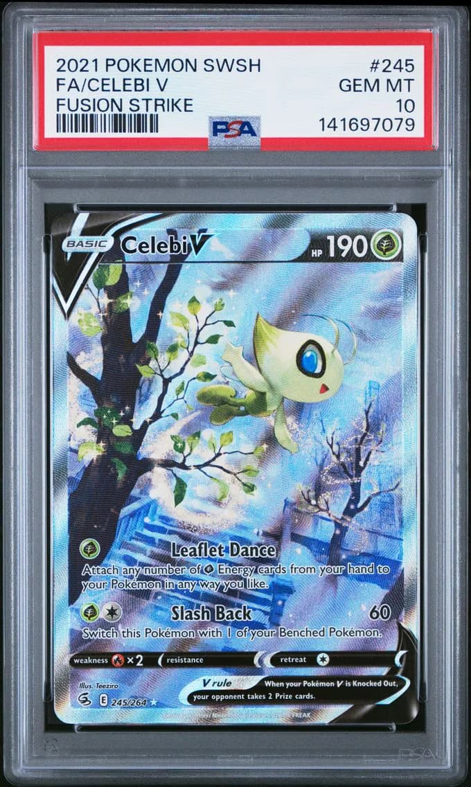 2021 #245 Full Art/Celebi V PSA 10 Sword & Shield Fusion Strike