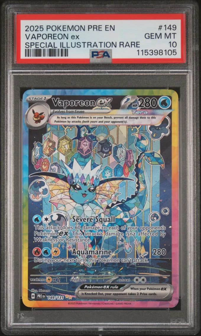 2024 #149 Vaporeon ex PSA 10 Prismatic Evolutions - PRE EN - English Pokemon