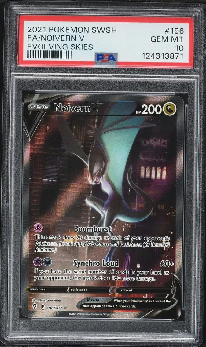 2021 #196 Full Art/Noivern V PSA 10 Sword & Shield Evolving Skies Pokemon