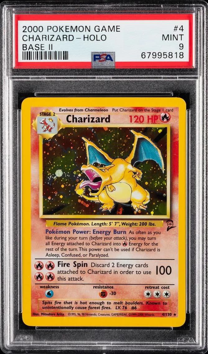 2000 #4 Charizard-Holo PSA 9 Game Base II Pokemon