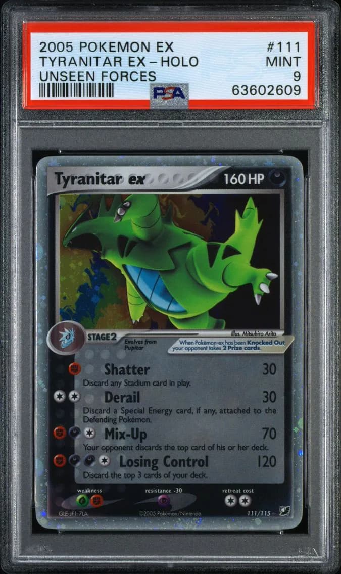 2005 #111 Tyranitar EX-Holo PSA 9 EX Unseen Forces