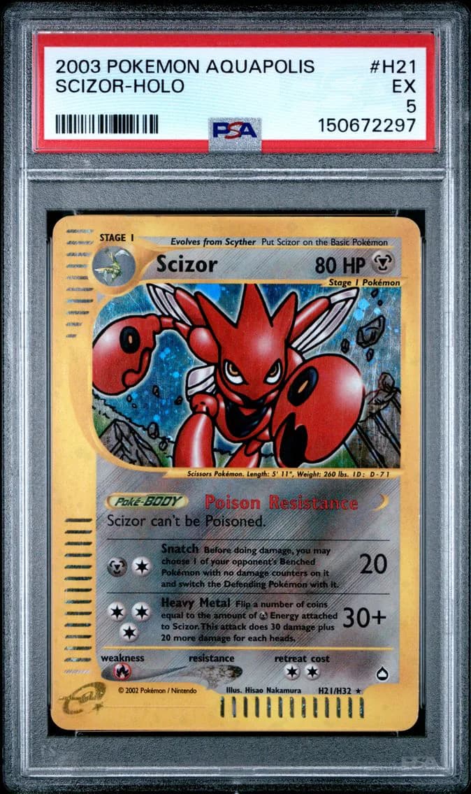2003 #H21 Scizor-Holo PSA 5 Aquapolis