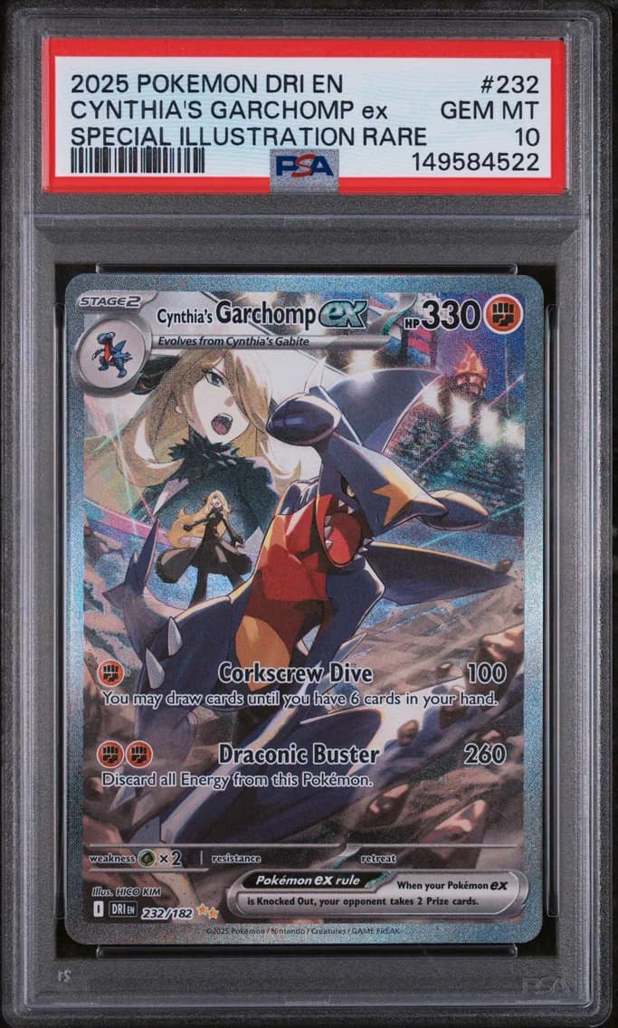 2025 #232 Cynthia's Garchomp EX PSA 10 Dri EN-Destined Rivals