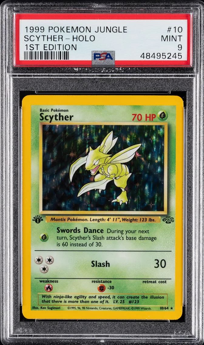 1999 #10 SCYTHER-HOLO PSA 9 POKEMON JUNGLE | 1ST EDITION