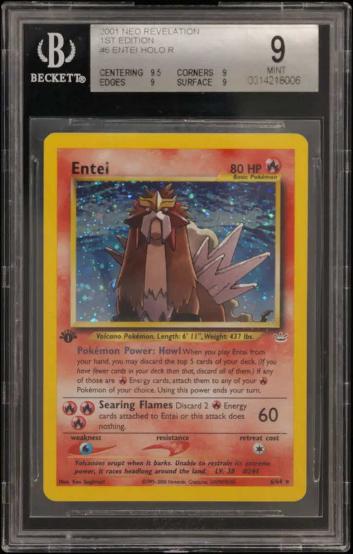 2001 #6 Entei HOLO R BGS 9 Neo Revelation 1st Edition