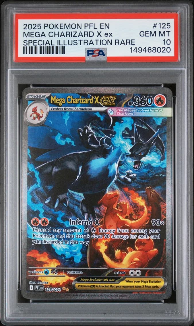 2025 #125 Mega Charizard X EX PSA 10 Pfl EN-Phantasmal Flames