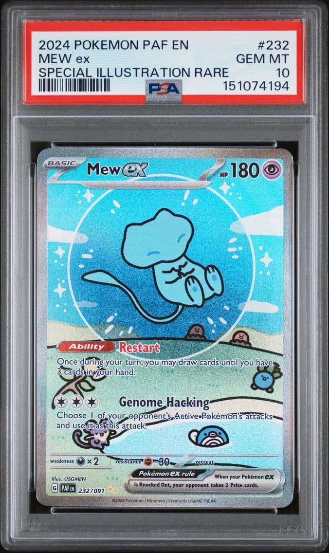 2024 #232 Mew EX PSA 10 Paf EN-Paldean Fates