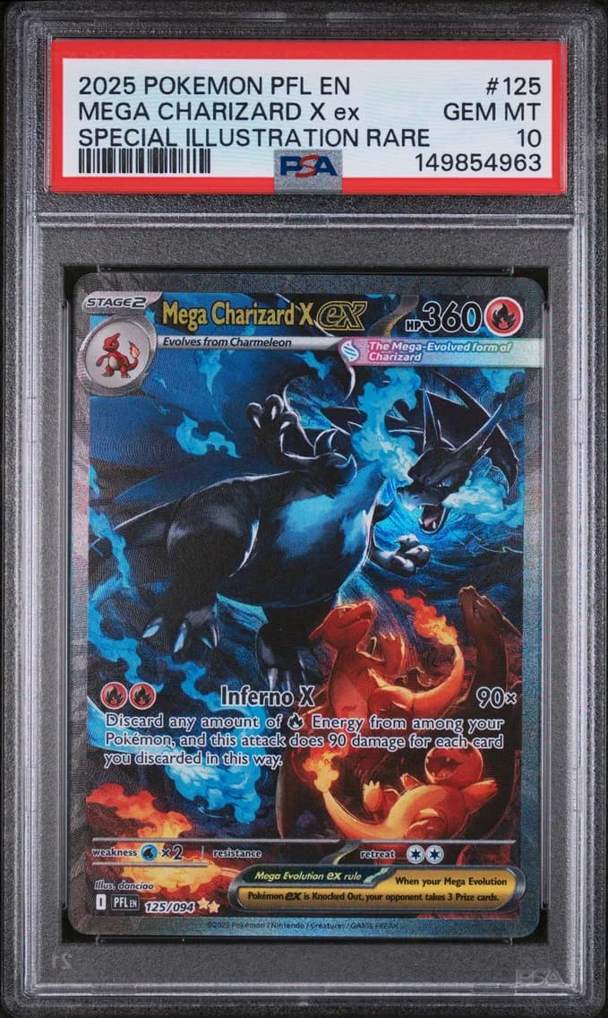 2025 #125 Mega Charizard X EX PSA 10 Pfl EN-Phantasmal Flames
