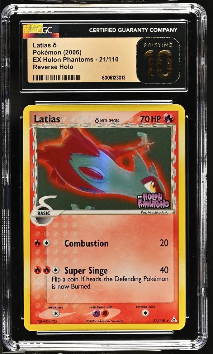 2006 #21 Latias Reverse Holo CGC 10 Pristine EX Holon Phantoms - English