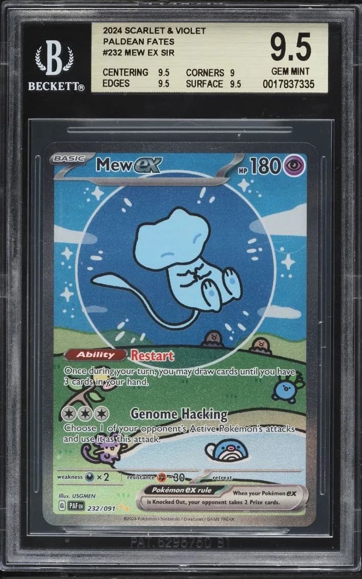 2024 Pokemon Scarlet & Violet Paldean Fates SIR Shiny Mew Ex #232 BGS 9.5 GEM MINT