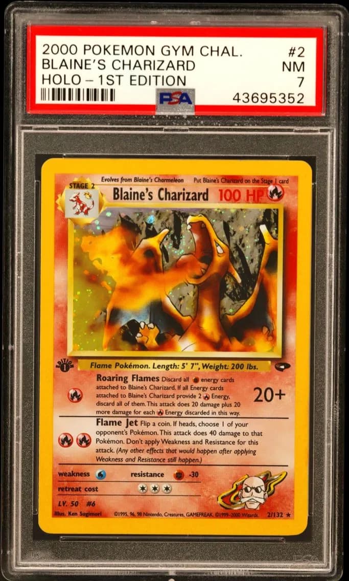 2000 #2 Blaine's Charizard PSA 7 Gym Challenge