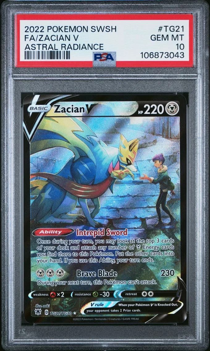 2022 #TG21 Full Art/Zacian V PSA 10 Sword & Shield Astral Radiance