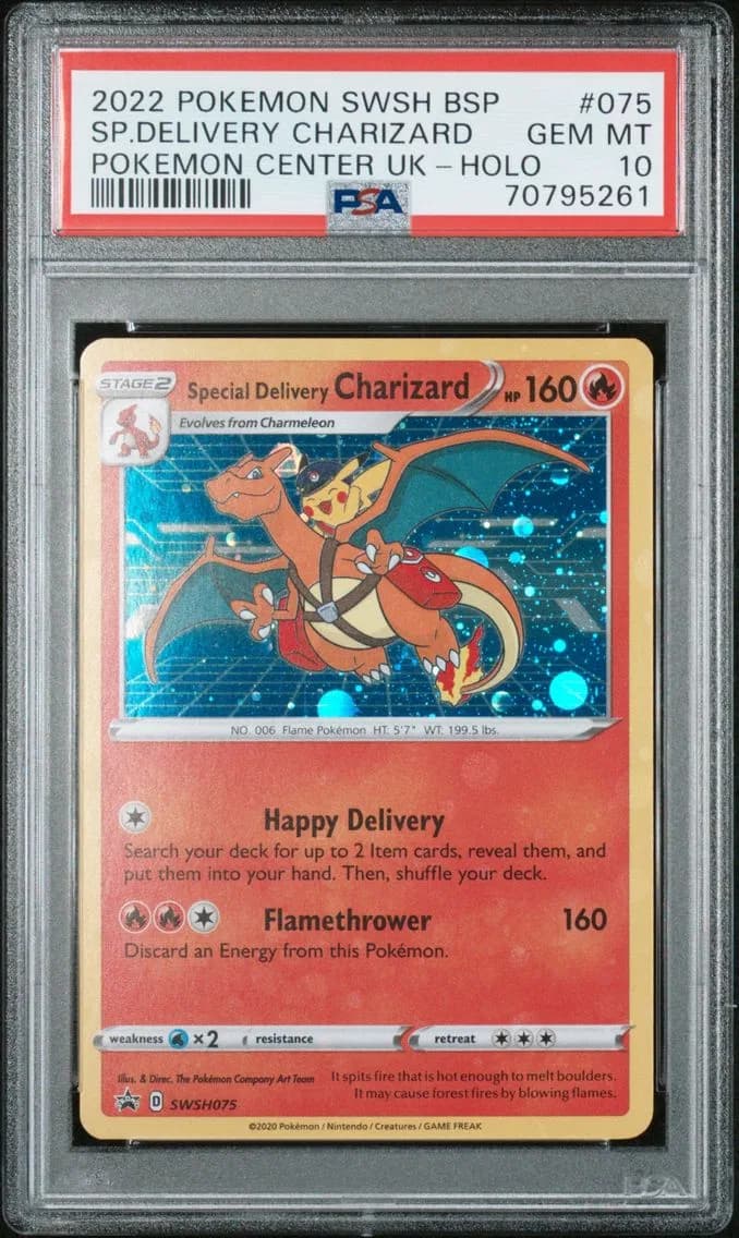 2022 #075 Special Delivery Charizard-Holo PSA 10 Swsh Black Star Promo