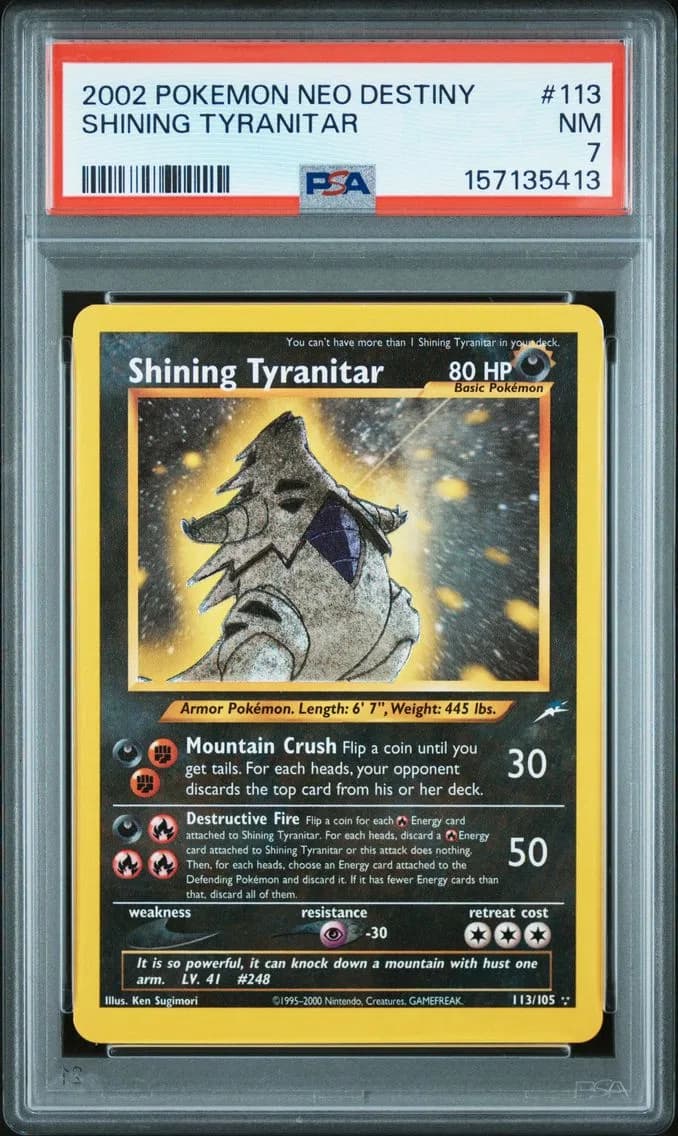 2002 #113 Shining Tyranitar PSA 7 Neo Destiny