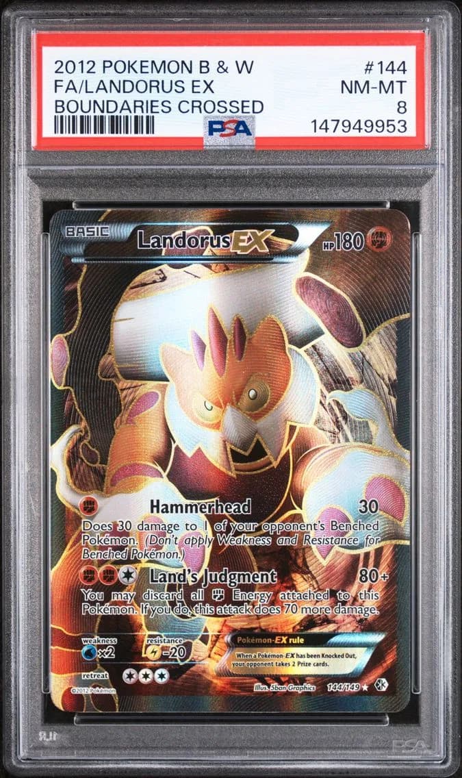 2012 #144 Full Art/Landorus EX PSA 8 Black & White Boundaries Crossed