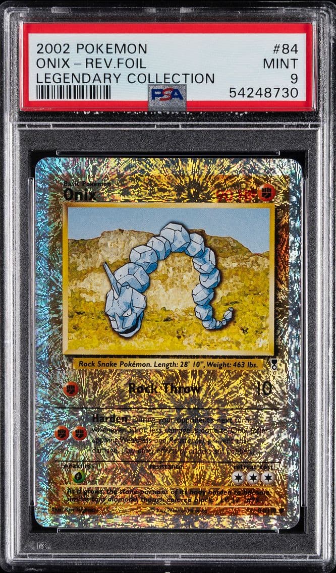 2002 #84 ONIX-REVERSE FOIL PSA 9 POKEMON LEGENDARY COLLECTION
