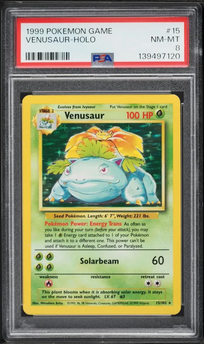 1999 #15 Venusaur-Holo PSA 8 Game Pokemon