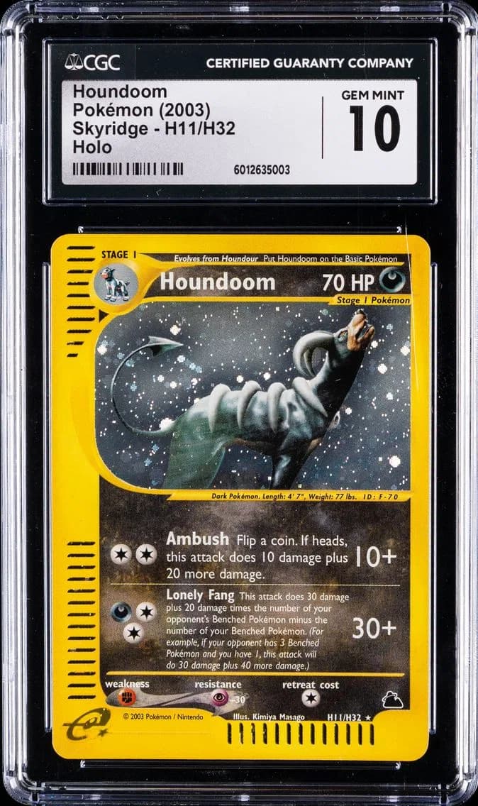 2003 #H11 Houndoom-Holo CGC 10 Skyridge Pokemon