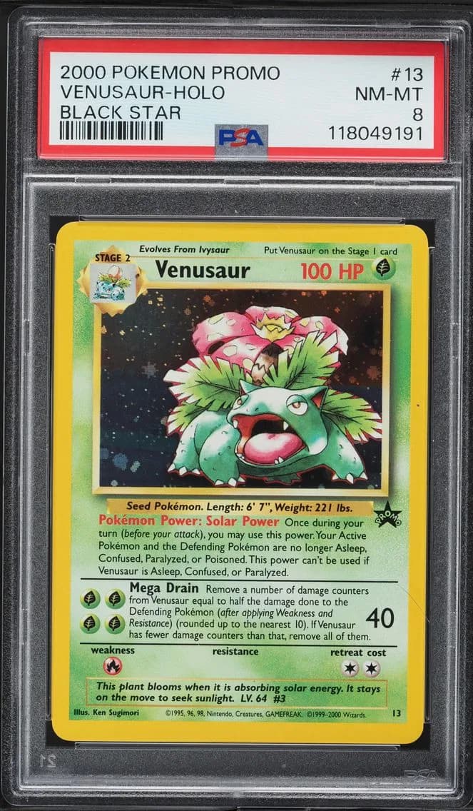 2000 #13 Venusaur-Holo PSA 8 Promo Black Star Pokemon