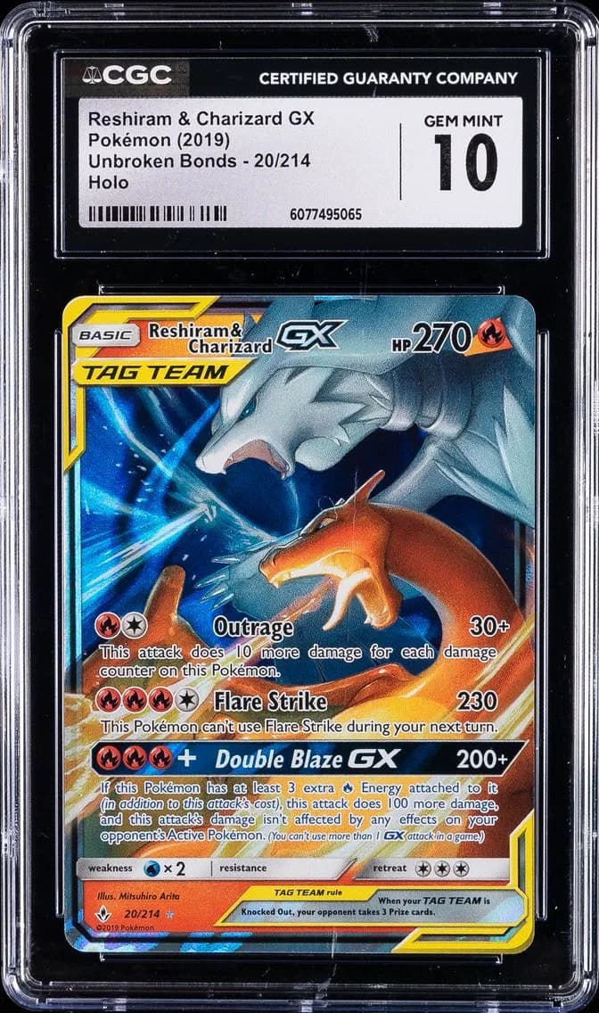 Reshiram & Charizard-GX slab
