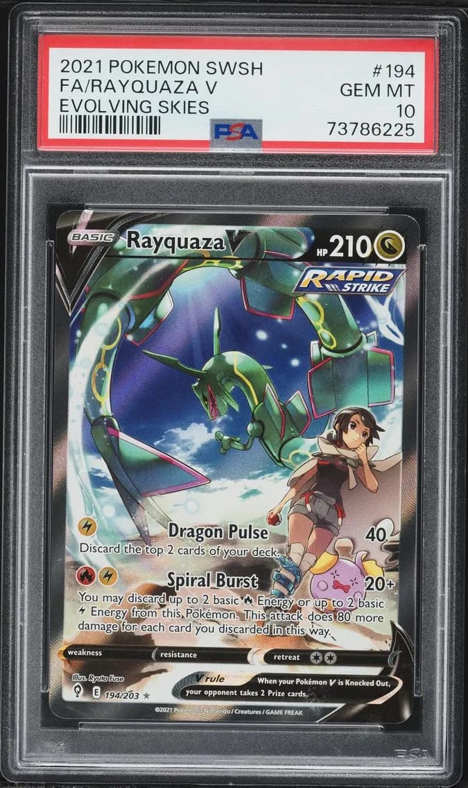 2021 #194 Full Art/Rayquaza V PSA 10 Sword & Shield Evolving Skies Pokemon