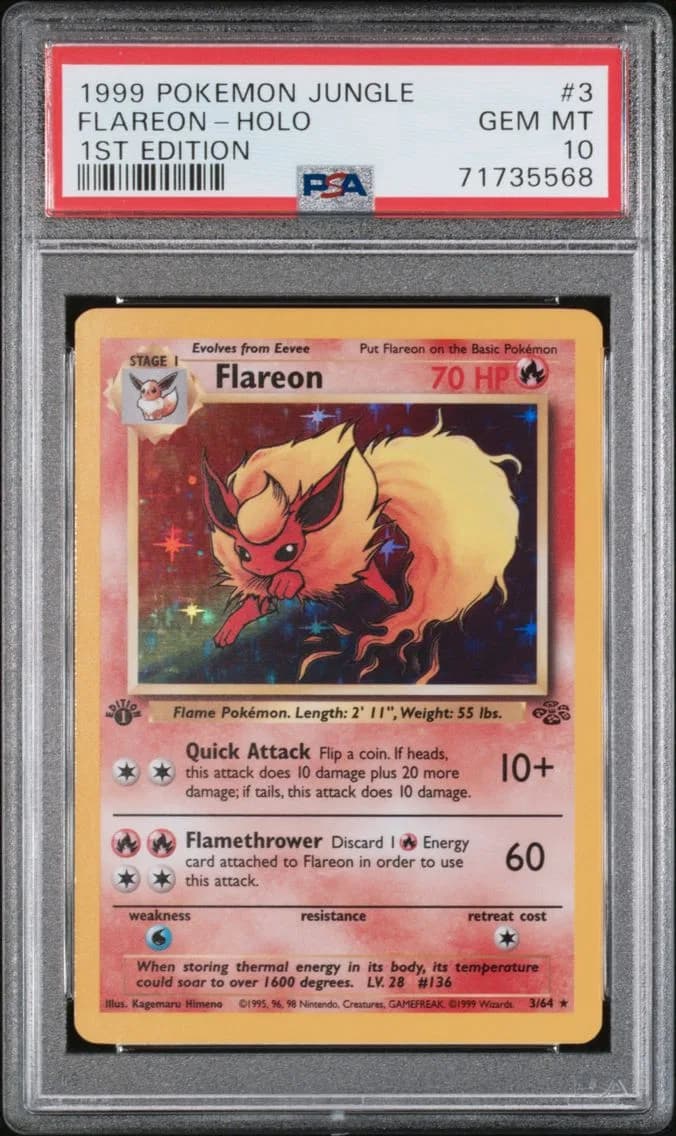 1999 #3 Flareon-Holo 1st Edition PSA 10 Jungle
