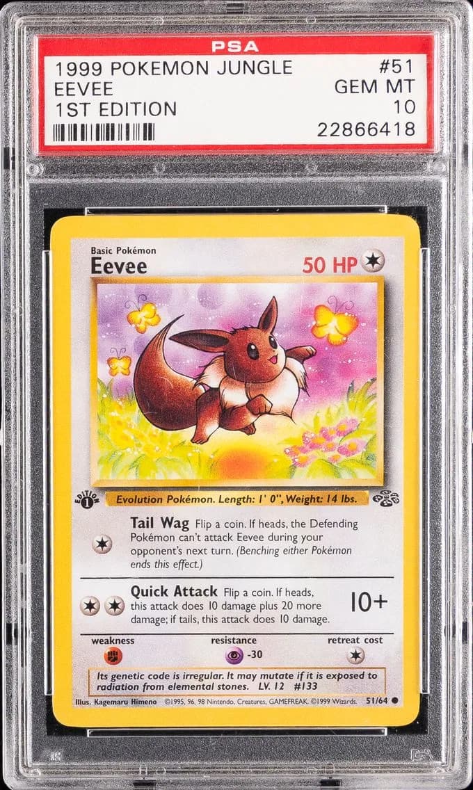 1999 #51 Eevee 1st Edition PSA 10 Jungle Pokemon