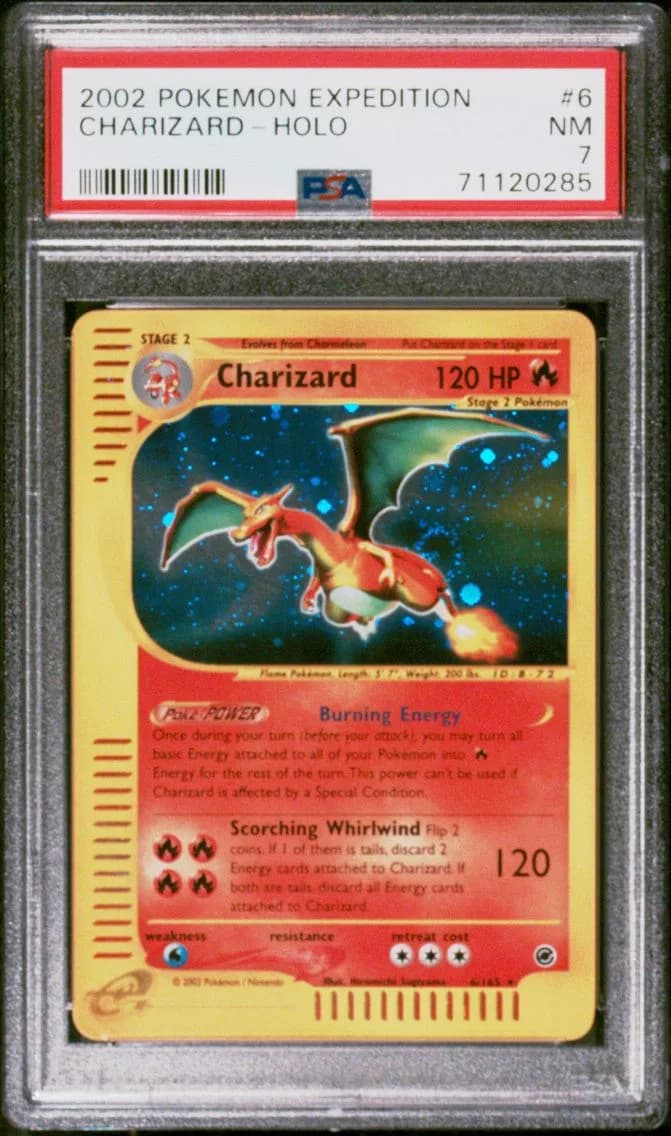 2002 #6 Charizard-Holo PSA 7 Expedition Pokemon