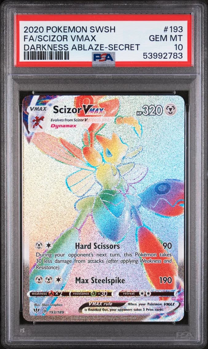 2020 #193 Full Art/Scizor Vmax PSA 10 Sword & Shield Darkness Ablaze