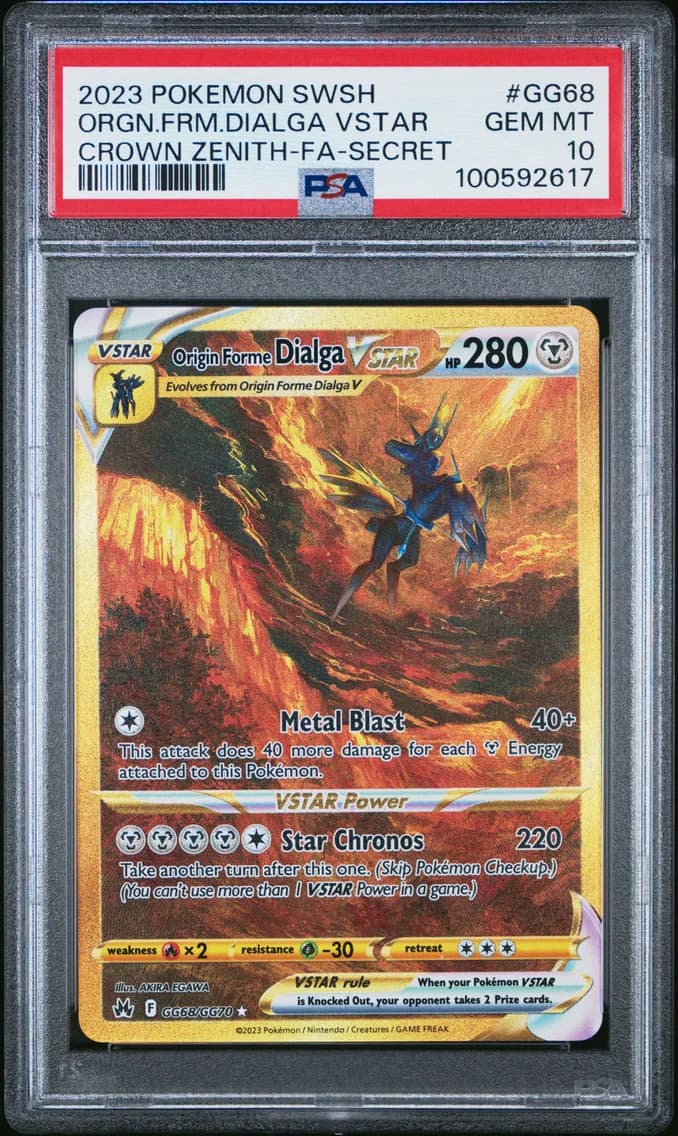 2023 #GG68 Full Art/Origin Forme Dialga Vstar PSA 10 Sword and Shield Crown Zenith