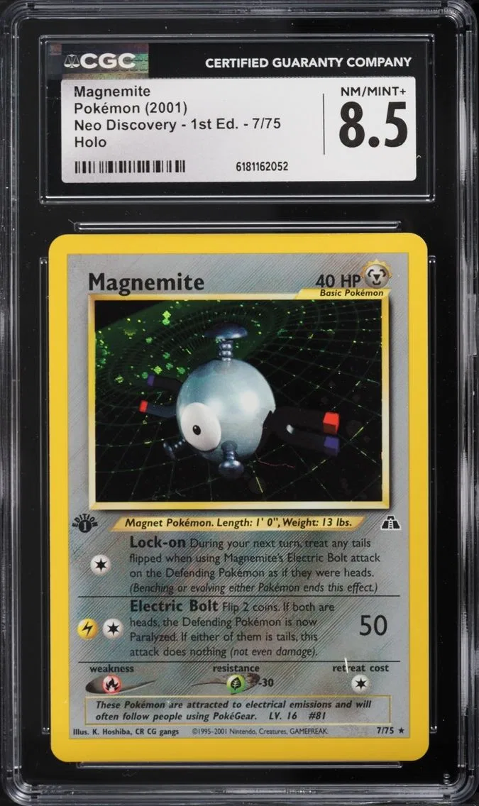 2001 Pokemon Neo Discovery 1st Edition Holo Magnemite #7 CGC 8.5 NM-MT+
