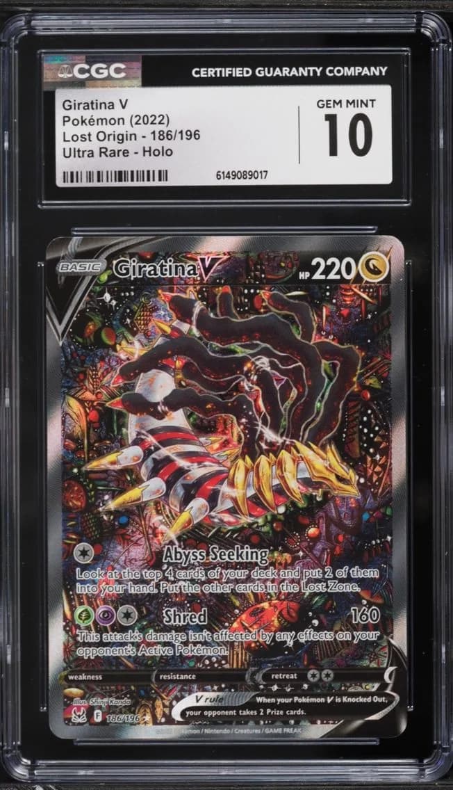 2022 Pokemon Sword & Shield Lost Origin Full Art Giratina V #186 CGC 10 GEM MINT