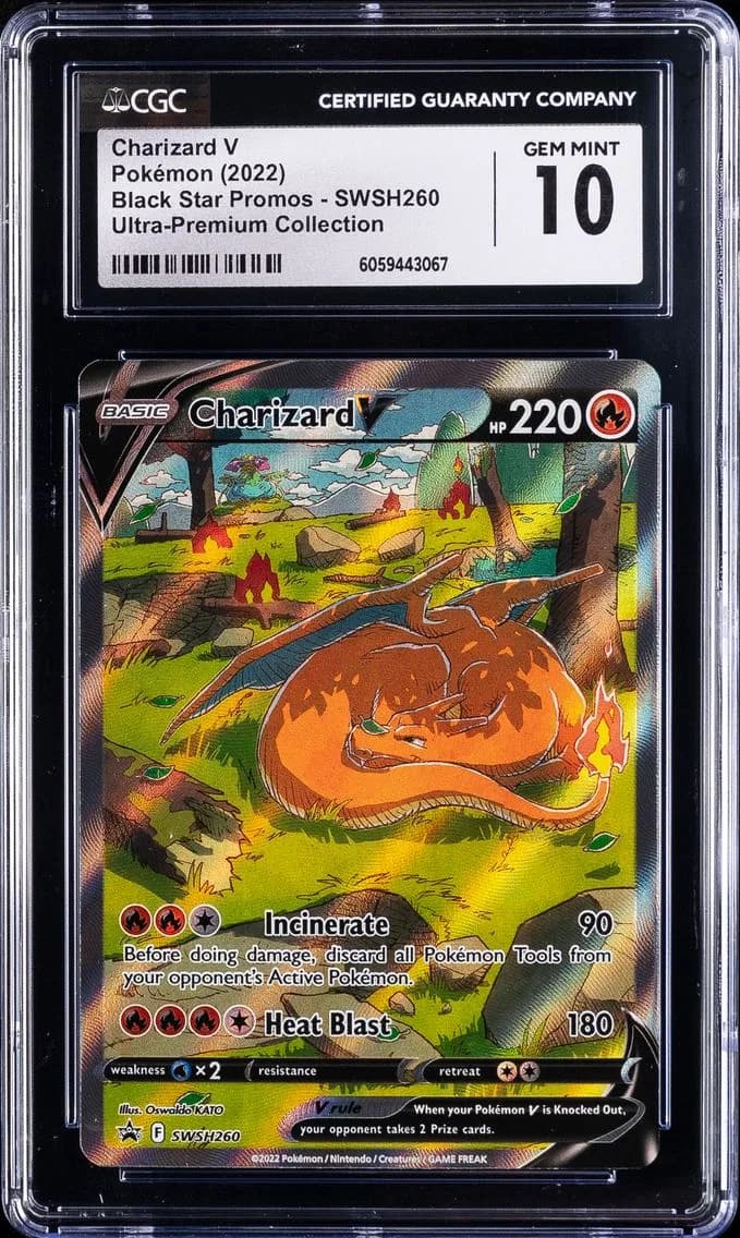 2022 #260 Full Art/Charizard V CGC 10 Swsh Black Star Promo Pokemon