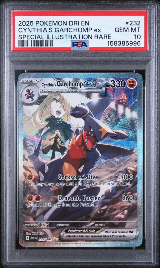2025 #232 Cynthia's Garchomp EX PSA 10 Dri EN-Destined Rivals