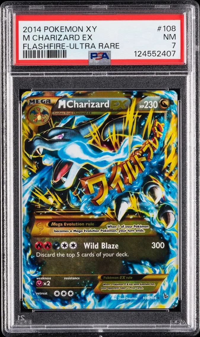 2014 #108 M Charizard EX PSA 7 XY Flashfire Pokemon