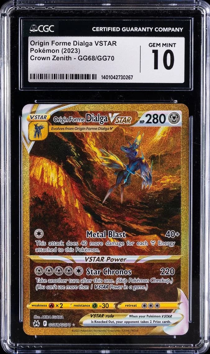 2023 #GG68 Full Art/Origin Forme Dialga Vstar CGC 10 Sword and Shield Crown Zenith Pokemon