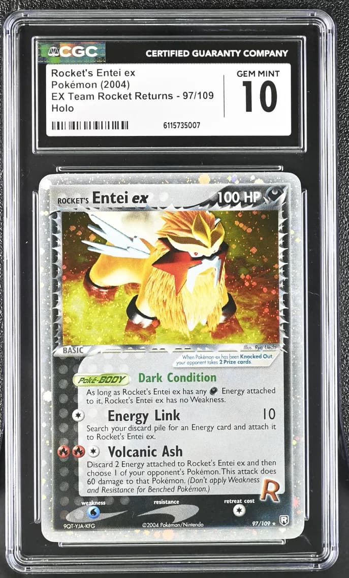 2004 #97 Rocket's Entei ex CGC 10 EX Team Rocket Returns - English
