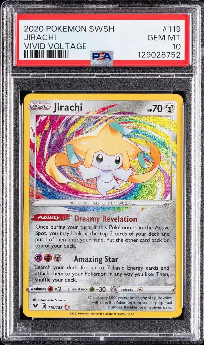 2020 #119 Jirachi PSA 10 Sword & Shield Vivid Voltage Pokemon